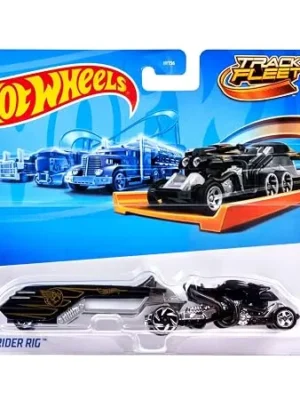 truck Hot Wheels Track Fleet, 1:64 Scale Die-Cast Toy Vehicle, Combined Cab & Trailer That Works on Tracks (Styles May Vary)